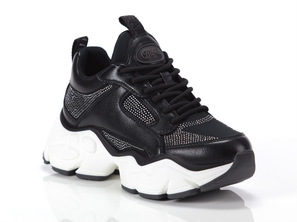 Buffalo Binary Athena Glam-vegan nappa/glitter-black woman 1636088