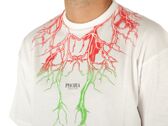  White T-Shirt With Red And Green Lightning - T-Shirt uomo Phobia Archive. Disponibile in diverse taglie: s, xl e colori rosso, 