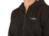 Phobia Archive Black Zip Hoodie With Red And Gret Light On Sleeves man