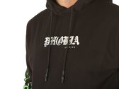  Black Hoodie With Green Lightning On Sleeves - Felpe uomo Phobia Archive. Disponibile in diverse taglie: l, m, xl, xs e colori 