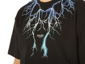  Black T-Shirt With Blue Grey Lightblue Lightning - T-Shirt uomo Phobia Archive. Disponibile in diverse taglie: l e colori nero,