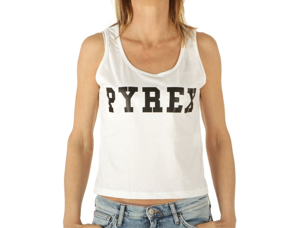 Pyrex Canotta Donna In Jersey Bianco Stampa Nera woman 22EPB42002 BIA
