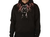  Black Hoodie With Red Grey Lightning - Felpe uomo Phobia Archive. Disponibile in diverse taglie: l, m, s, xl e colori rosso, ne