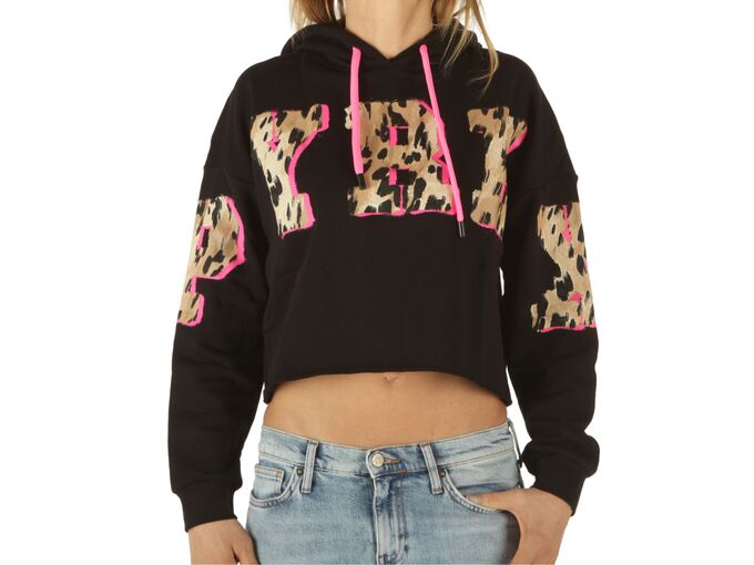 Pyrex Maglia Cappuccio Donna In Felpa Nero woman 22EPB43158 NER