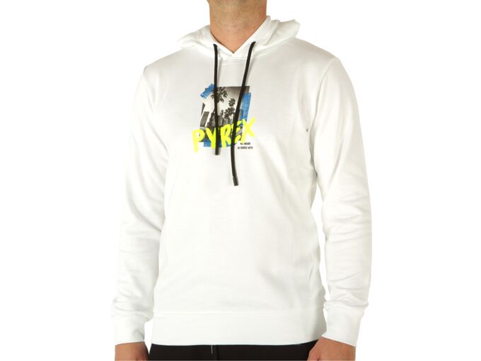 Pyrex Maglia Cappuccio In Felpa Uomo Bianco man 22EPC43345 BIA