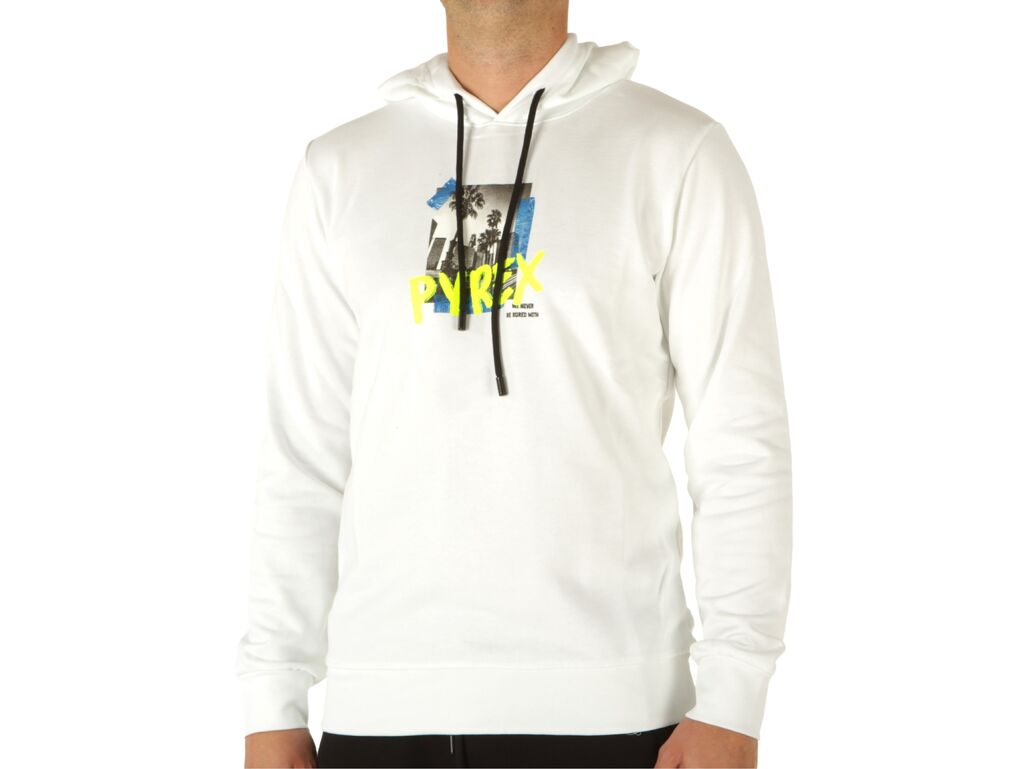 Pyrex Maglia Cappuccio In Felpa Uomo Bianco man 22EPC43345 BIA