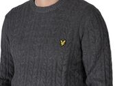 Lyle & Scott Cable Crew Neck Jumper Jet Black Marl hombre KN2115V W155 