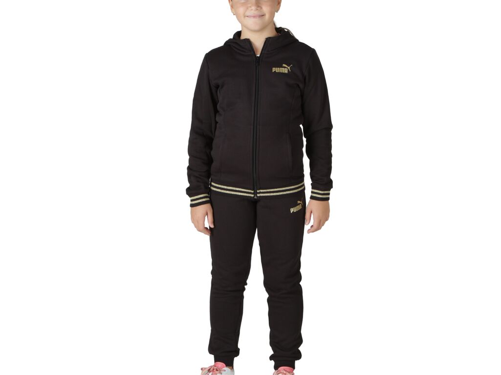  ESS+ Glitter FZ Hood - Tuta bambina Puma. Disponibile in diverse taglie: 10y, 11y, 12y, 15y, 16y, 9y e colori oro, nero. YOUSPO