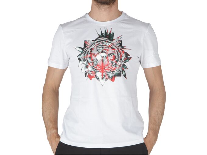  T-Shirt Slim Fit In Jersey Di Cotone - T-Shirt uomo Antony Morato. Disponibile in diverse taglie: l, m, s e colori bianco. YOUS